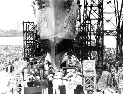 Launching of USS Bagley (DD 386) at Norfolk Navy Shipyard, Norfolk, Virginia, 1936 (19358805443)