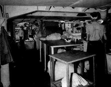 Laundry aboard USS Ticonderoga (CV-14), circa in 1944