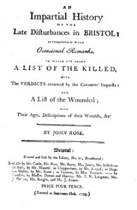 Late Disturbances in Bristol 1793