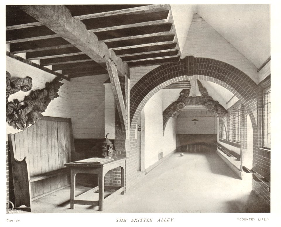 Latham Country Life 1904 Goddards Page 168 The Skittle Alley