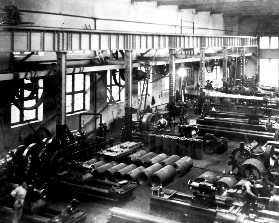 Lathe Room in Gun Shop, Naval Gun Factory, Washington Navy Yard, Washington D.C (25591012281)