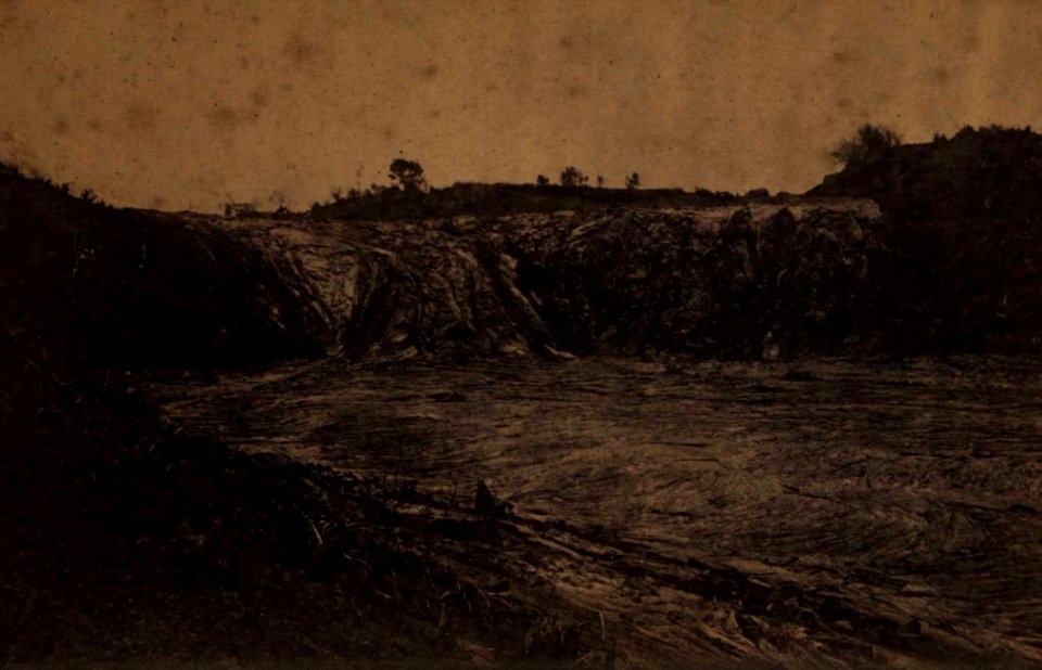 Lava cascade and river at Kahuku, Hawaii, 1868, photograph by H. L. Chase, Mission Houses Museum Archives