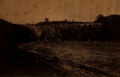 Lava cascade and river at Kahuku, Hawaii, 1868, photograph by H. L. Chase, Mission Houses Museum Archives