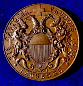 Lausanne, Switzerland Shooting Bronze Medal 1894, reverse
