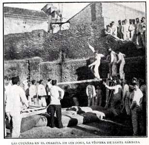 Las cucañas en el cuartel de los Doks, La patrona de los artilleros, de Goñi, Blanco y Negro, 08-12-1906 (cropped)