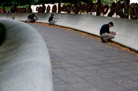 Law enforcement explorer traces names at the National Law Enforcement Officers Memorial 3