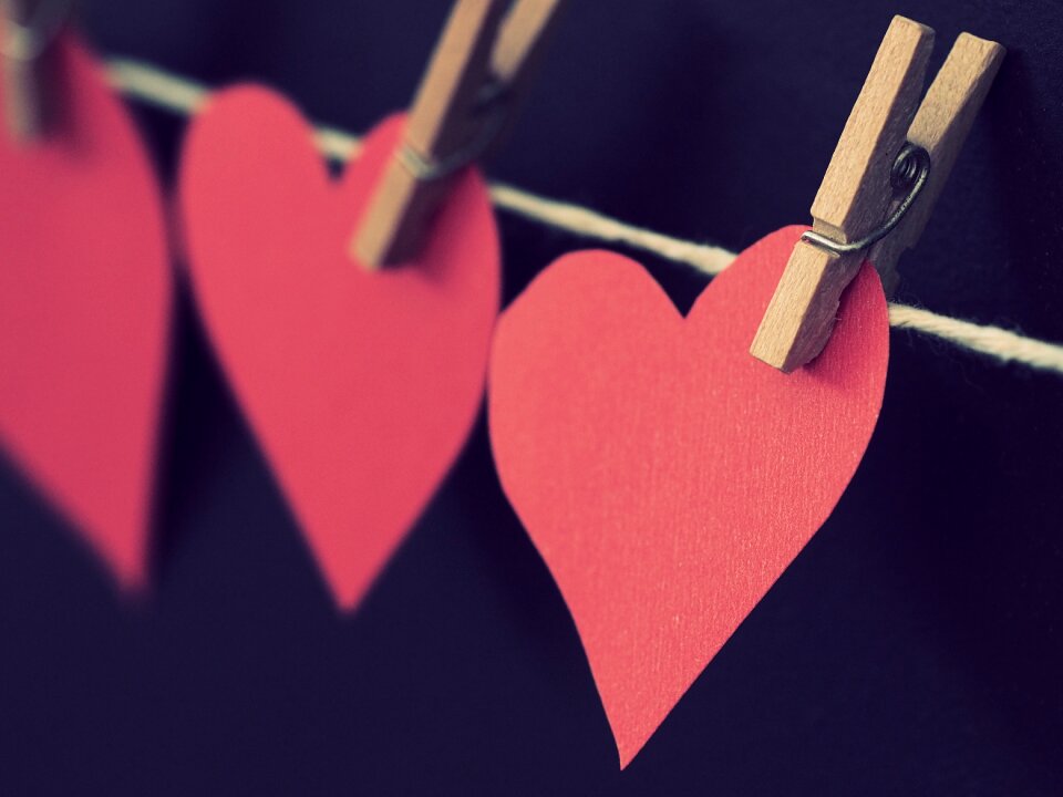 Hanging valentines day celebration