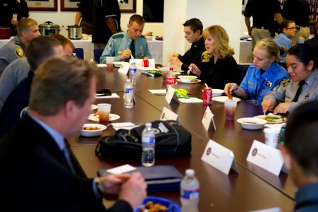 Law enforcement explorers gathered for lunch during conference photo