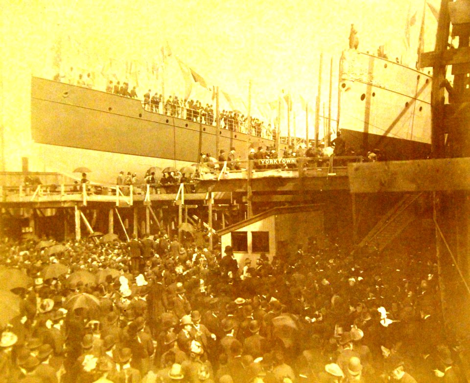 Launching of USS Yorktown (PG-1) and USS Vesuvius, April 28, 1888 (18478430736)
