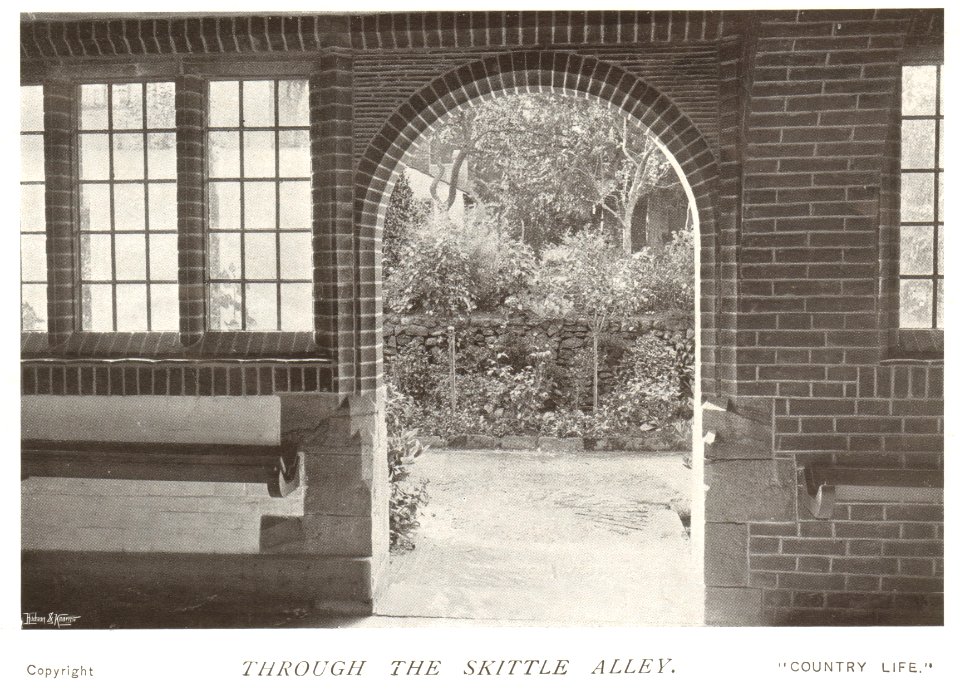 Latham Country Life 1904 Goddards Page 167 Through the Skittle Alley