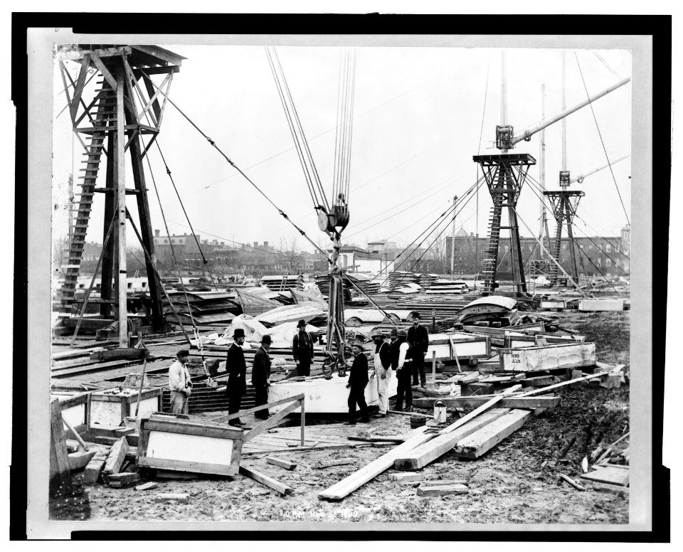 Laying the cornerstone of the northwest pavilion, Library of Congress LCCN2003670862