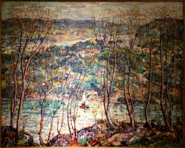 Spring Tapestry by Ernest Lawson, c. 1930, oil on canvas - New Britain Museum of American Art - DSC09572 photo