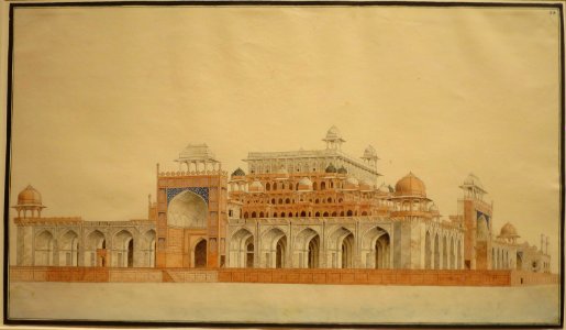 Akbar's Tomb at Sikandra by Sheikh Latif, c. 1810-1820, watercolor 