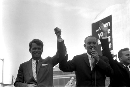 LBJ and RFK campaign 1964 photo