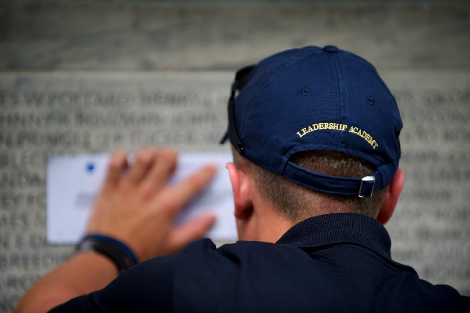 Law enforcement explorer traces names at the National Law Enforcement Officers Memorial 4