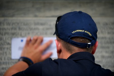Law enforcement explorer traces names at the National Law Enforcement Officers Memorial 4