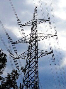 Electricity high voltage power poles photo