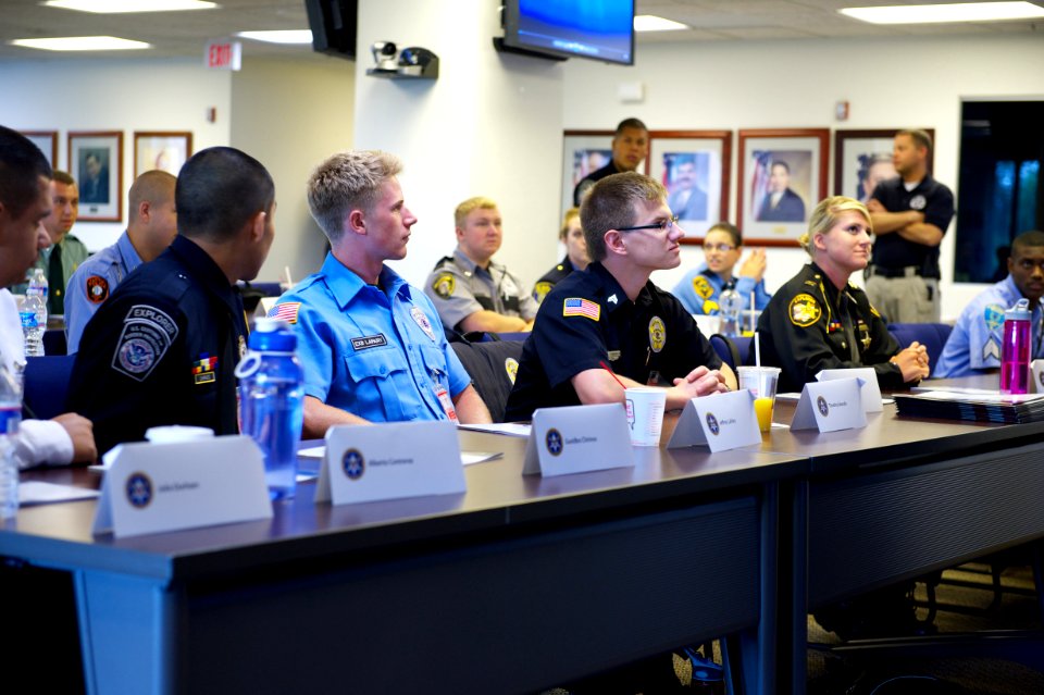 Law enforcement explorers from various agencies together