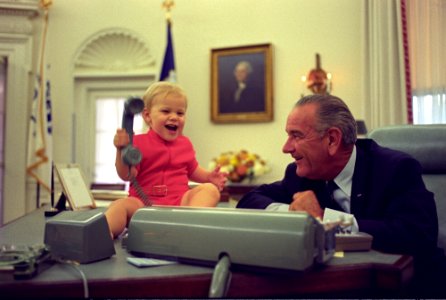 LBJ and grandson Oval Office