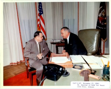 LBJ with Walter Reuthers photo