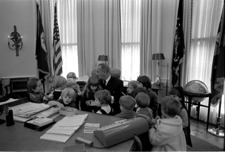 LBJ with children photo