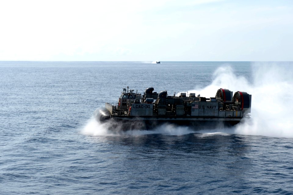 LCAC 30 departs well deck 141002-N-UD469-040