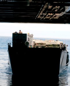 LCU's dock aboard Peleliu 120722-N-HU377-122