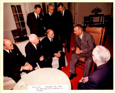 LBJ Oval Office diplomatic guests photo