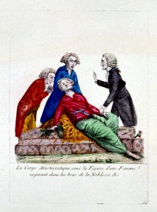 Le corps Aristocratique sous la figure d'une femme expirant dans les bras de la Noblesse etc. LCCN2009633465