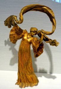Le Jeu de l'echarpe (Dancer with scarf), by Agathon Leonard, before 1901, Susse Freres, Paris, gilt bronze - Hessisches Landesmuseum Darmstadt - Darmstadt, Germany - DSC00944 photo