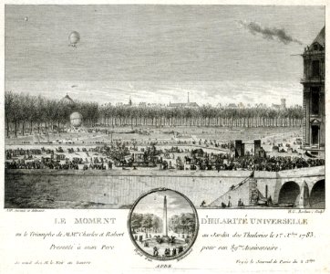 Le moment d'hilarité universelle ou le triomphe de MMrs. Charles et Robert au Jardin des Tuileries le 1er Xbre 1783