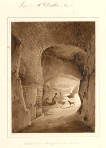 Le château d'Epinal - Intérieur du passage près de la serre, par Charles Pensée en 1828 LV 120 PsurR