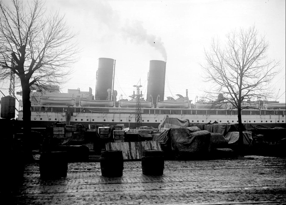 Le paquebot Rochambeau à Bordeaux, décembre 1916