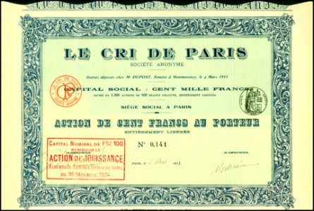 Le Cri de Paris 1913 photo