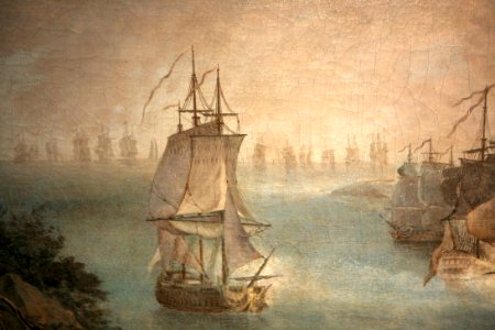 Le Départ de la flotte française pour l'expédition de Port-Mahon dans l'île de Minorque le 10 avril 1756-Nicolas Ozanne mg 8245