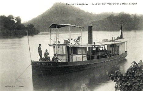 Le premier vapeur sur la Haute Sangha-Congo Français photo