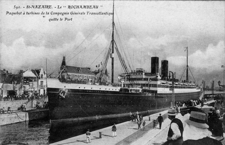 Le Rochambeau, Paquebot a turbine, Compagnie Générale Transatlantique