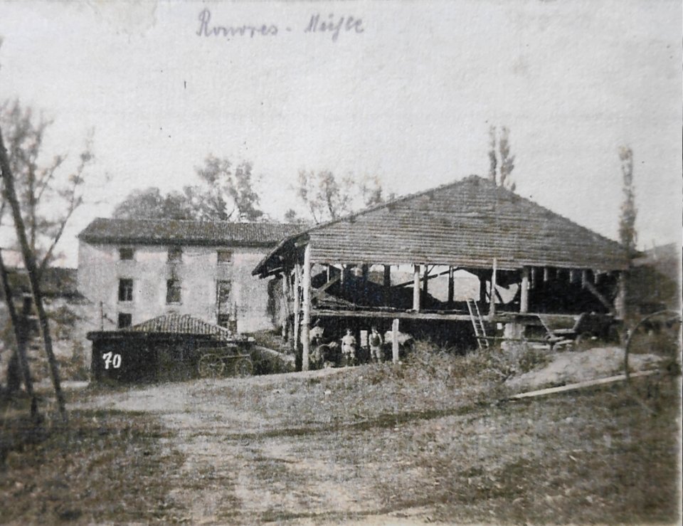 Le moulin de Rouvre au moment de la construction des écurie par l'armée prussienne