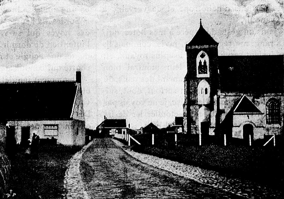 Le temple et le cimetière dans les villages de Zélande