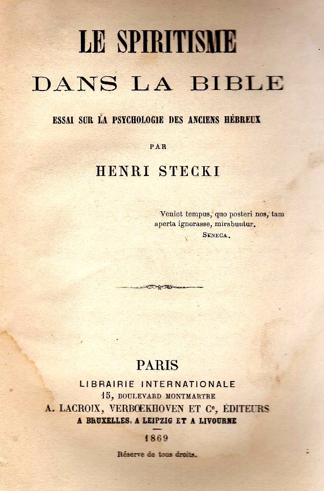 Le spiritisme dans la Bibl