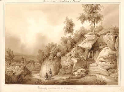 Le château d'Epinal - Passage conduisant au pavillon (entrée), par Charles Pensée en 1829 LV 120 PsurR