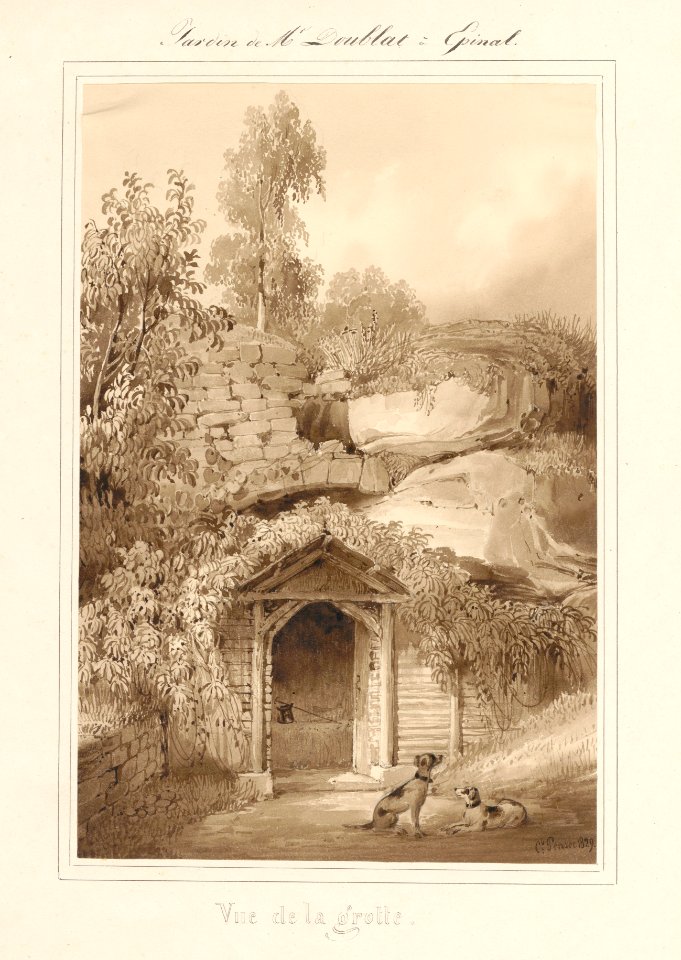 Le château d'Epinal - Vue de la Grotte, par Charles Pensée en 1829 LV 120 PsurR