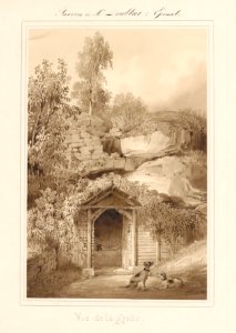 Le château d'Epinal - Vue de la Grotte, par Charles Pensée en 1829 LV 120 PsurR