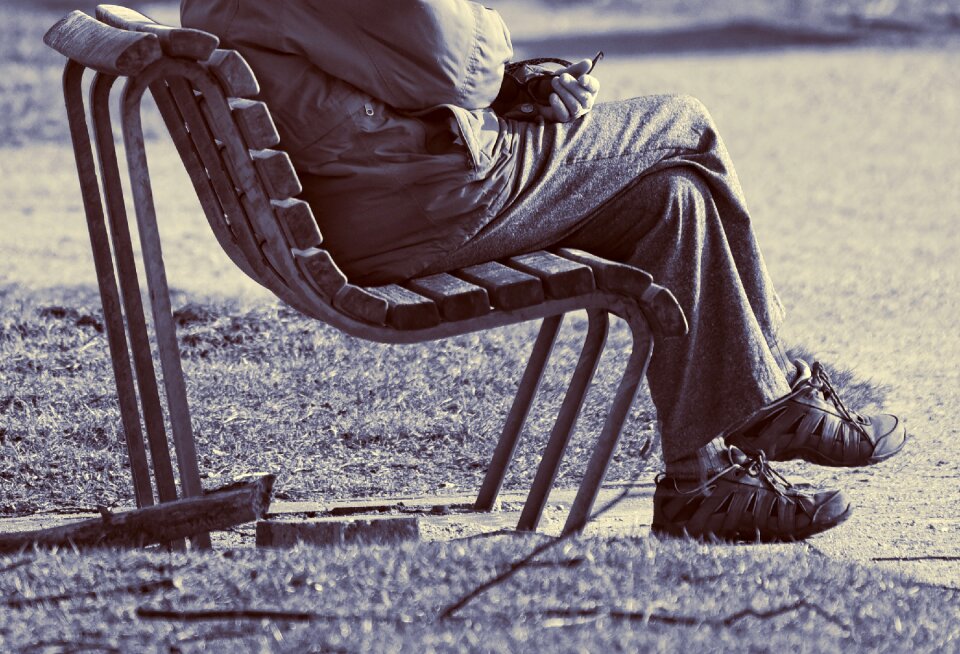 Sitting resting bench photo