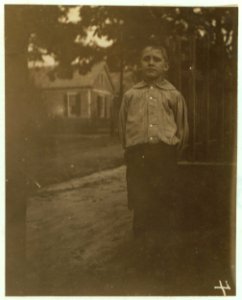 Lea Clemner, 5 Trenton Street, Gastonia, N.C. 8 years old. Beginning to doff. Said he gets only 15 cents a day. Works part time in mill (4 days a week and part time goes to school. Query, LOC nclc.01407
