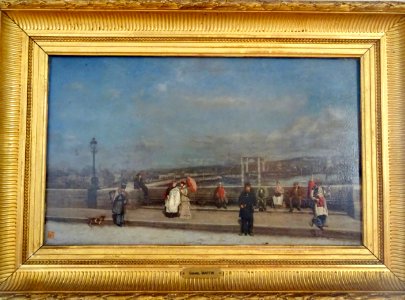 Le pont neuf de Rouen, détruit depuis.