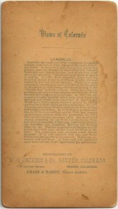 Leadville Stereoview by WH Jackson c1890 - verso
