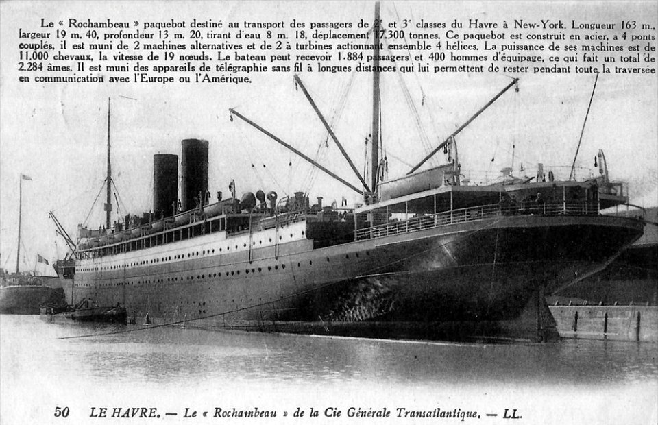 Le Rochambeau, Compagnie Générale Transatlantique, Le Havre