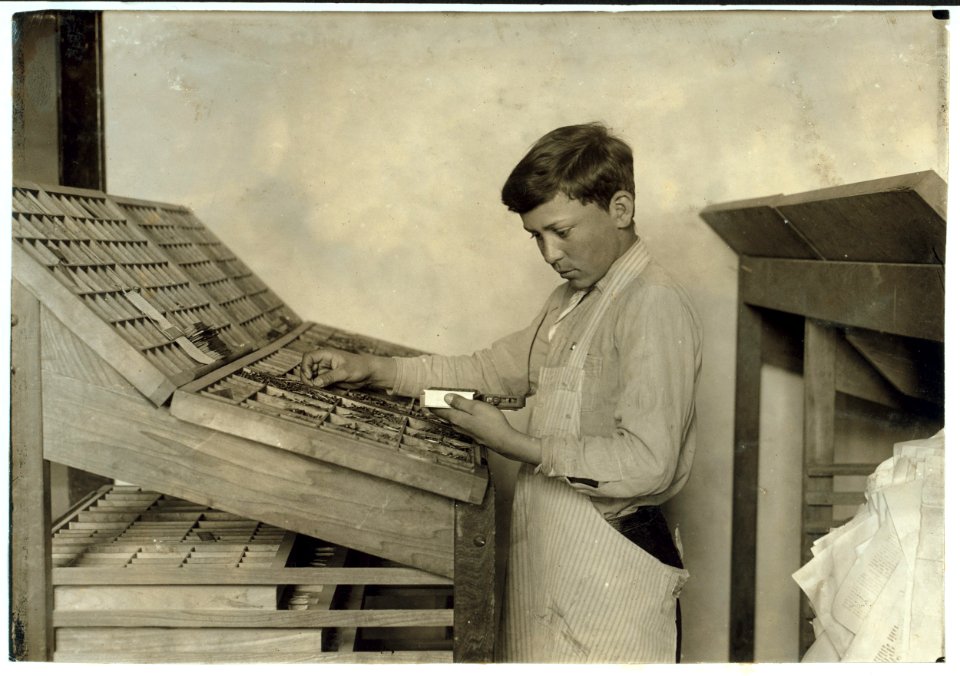 Learning typesetting. Training School for Deaf Mutes. See 4843-4851. LOC nclc.05259