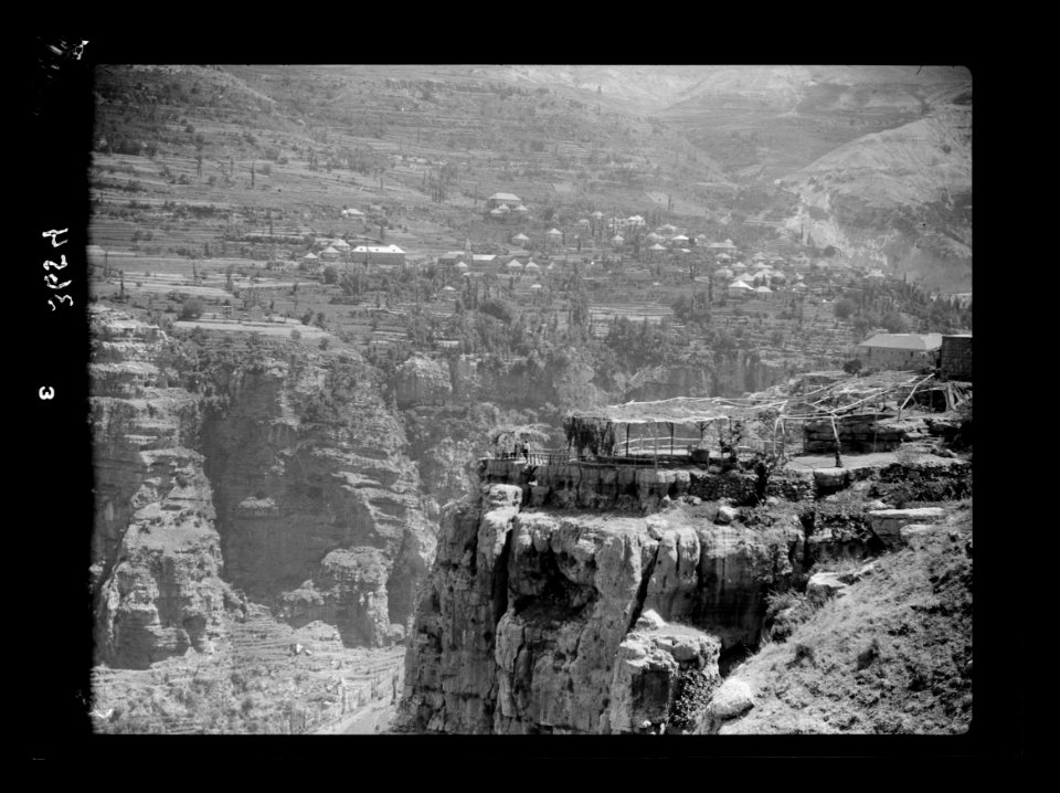 Lebanon. Ehden to cedars. Village of Bsherreh looking up the Kadisha gorge LOC matpc.15465
